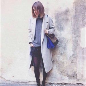 Vintage style light grey wool coat